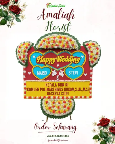 Karangan Papan Bunga Pernikahan di Hutalimbong
